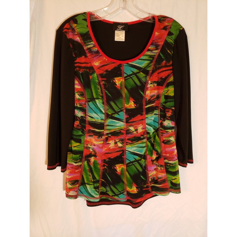 Women's Libra Multicolor Long Sleeve Blouse Size L